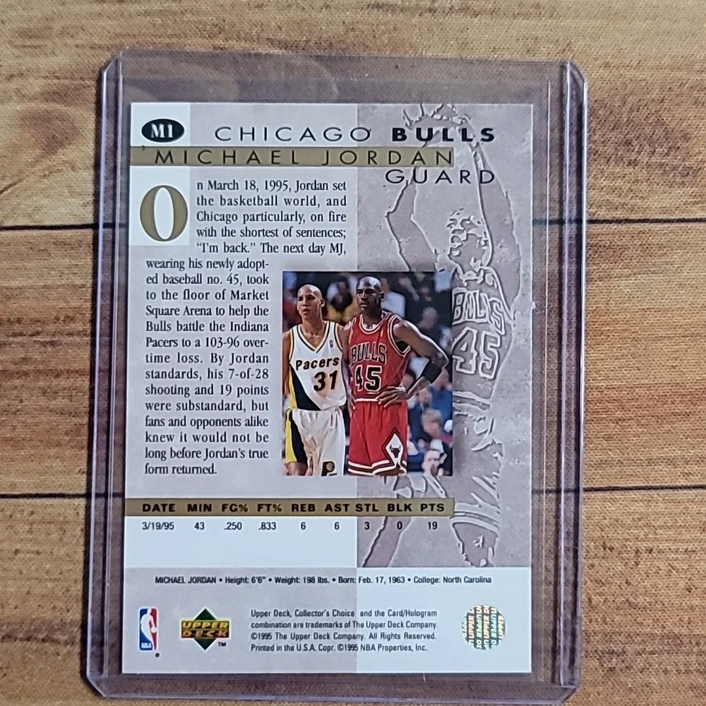 Upper Deck Collector's Choice Michael Jordan No 45 Chicago Bulls Guard Mint Card